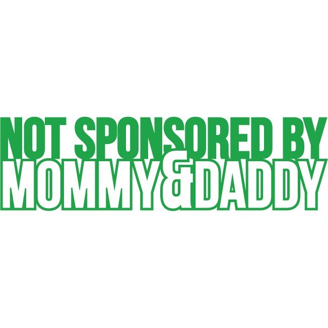 Sticker auto - Not sponsored - Verde - 40x11 cm