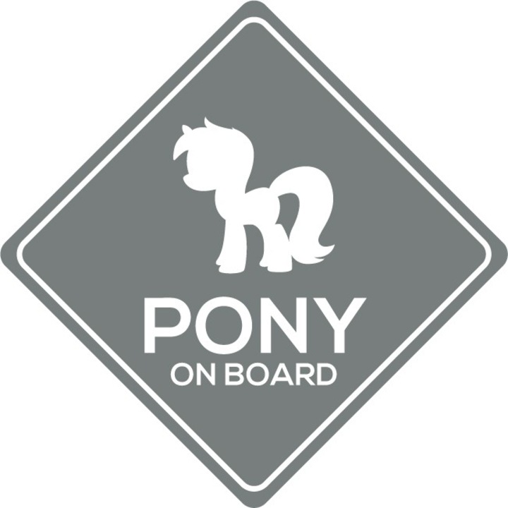 Sticker auto - Ponei - Gri Metal - 15x15 cm