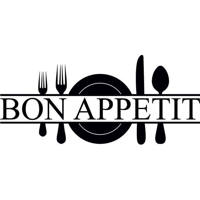 Bon Appetit - Sticker Decorativ - Negru - 50x22 cm