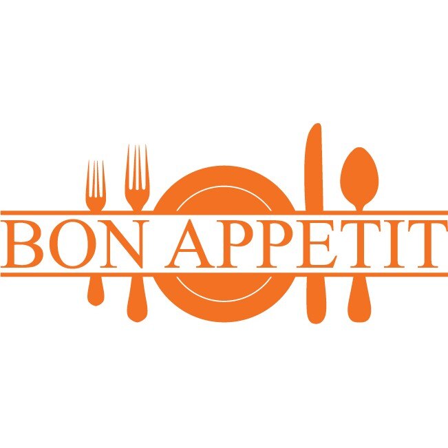 Bon Appetit - Sticker Decorativ - Portocaliu - 50x22 cm