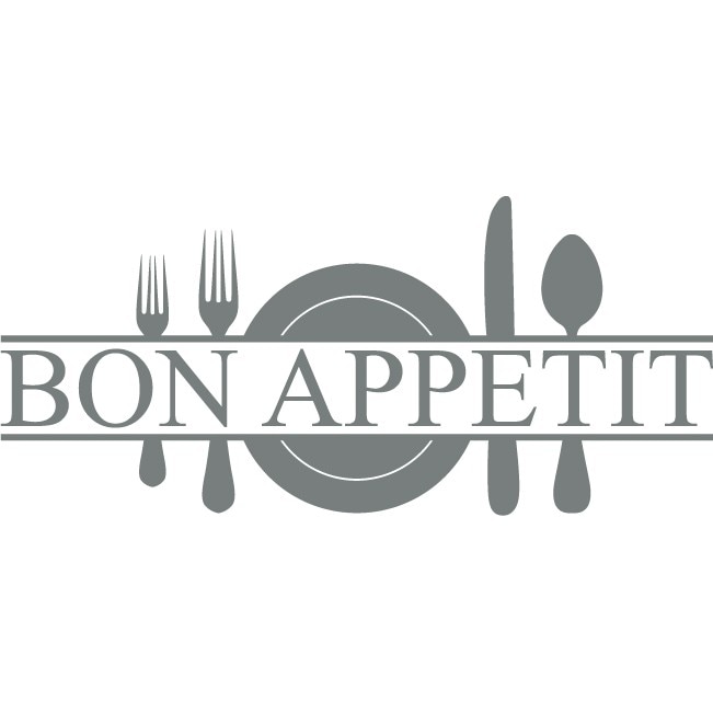 Bon Appetit - Sticker Decorativ - Gri Metal - 50x22 cm