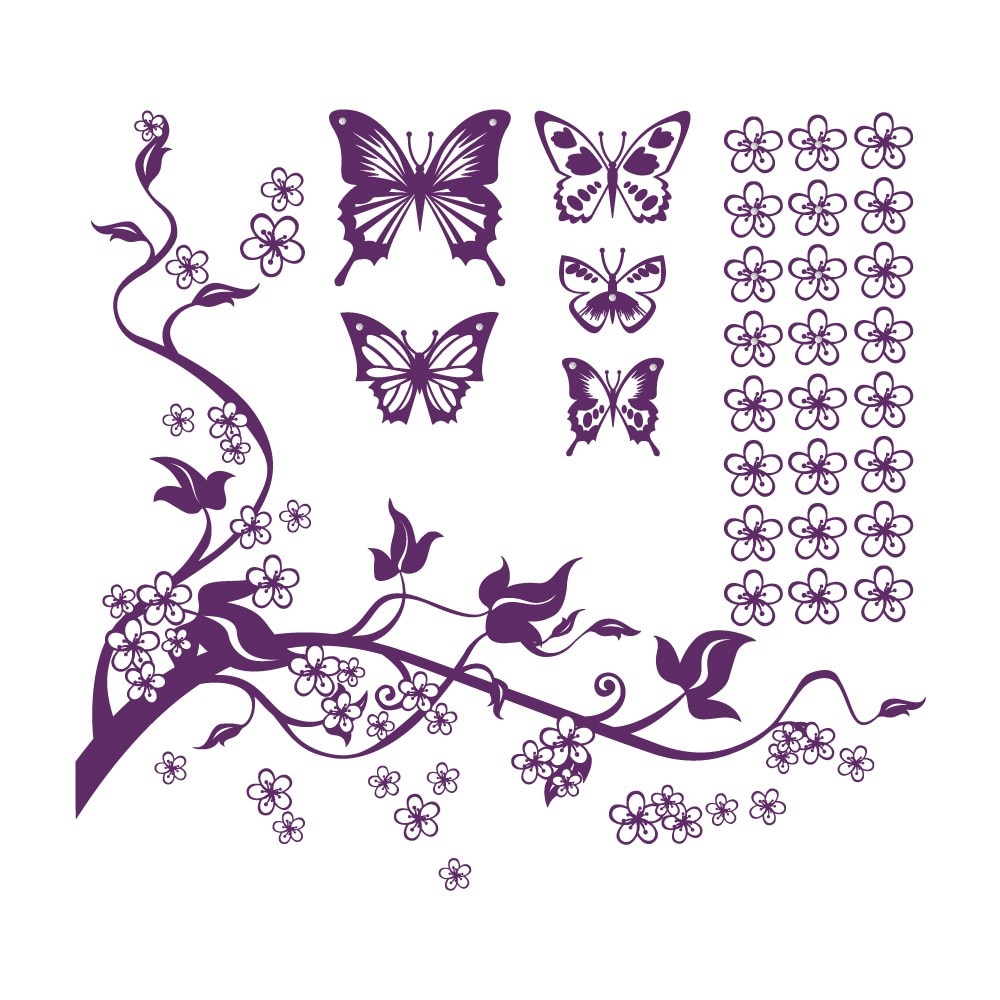 Farmec de primavara + Cristale - Sticker Decorativ - Indigo - 89x97 cm
