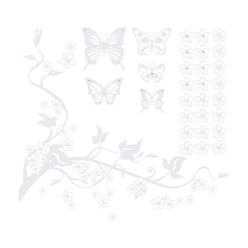 Farmec de primavara + Cristale - Sticker Decorativ - Alb polar - 89x97 cm Farmec de primavara + Cristale - Sticker Decorativ - Alb polar - 89x97 cm