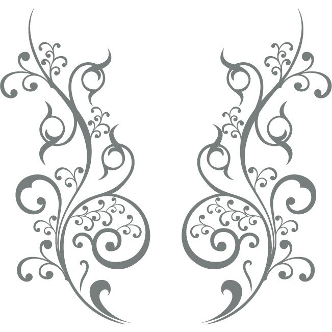 Sticker auto - Floricele creative (pachet) - Gri Metal - 2buc 24x50 cm