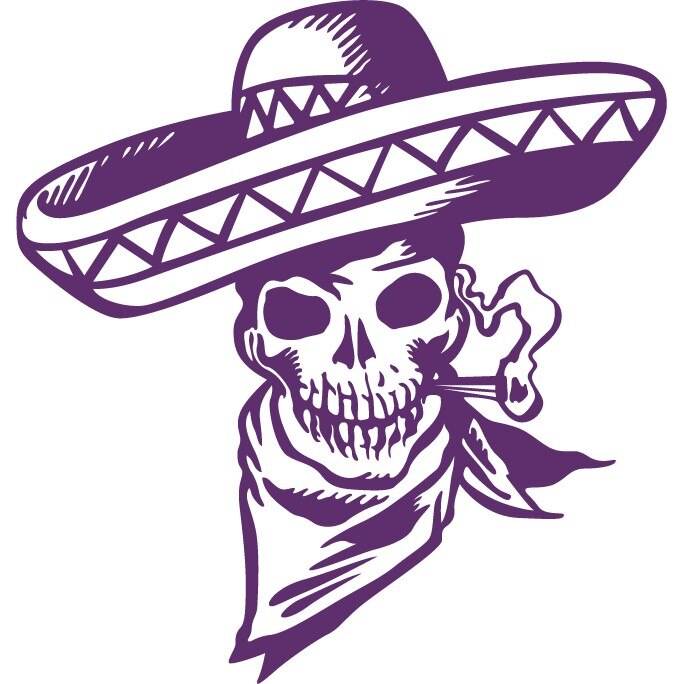 Sticker auto - Craniu mexican - Indigo - 24x25 cm
