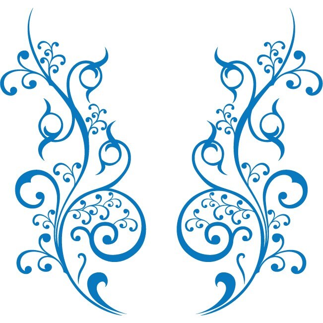 Sticker auto - Floricele creative (pachet) - Albastru - 2buc 24x50 cm