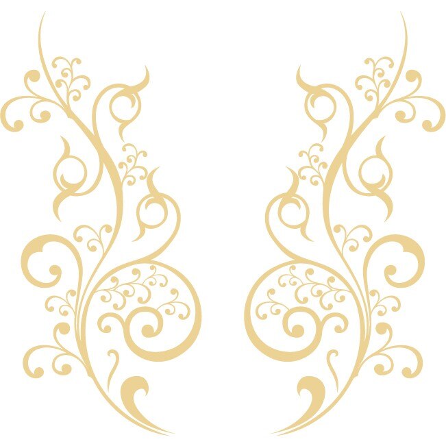 Sticker auto - Floricele creative (pachet) - Bej - 2buc 24x50 cm