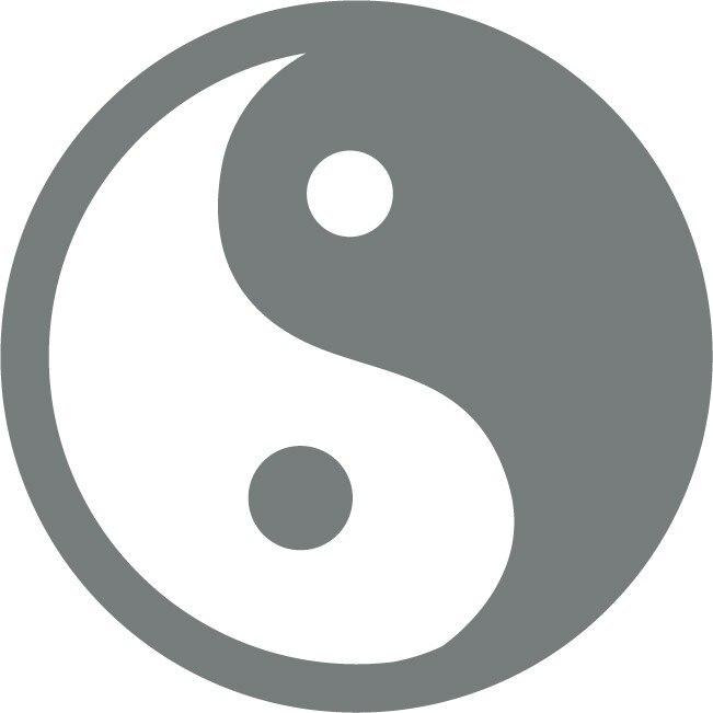 Sticker auto - Yin Yang - Gri Metal - 15x15 cm