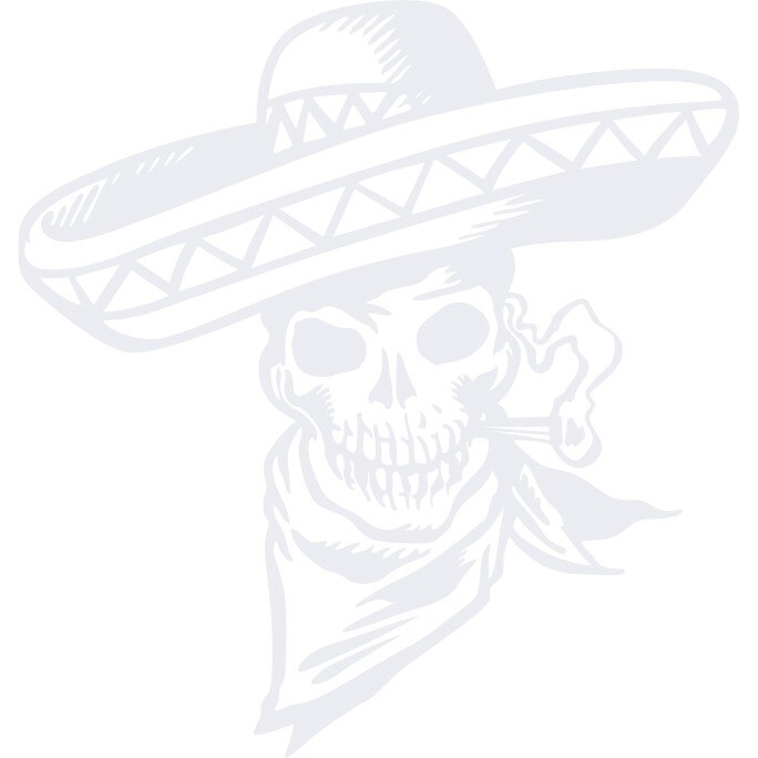 Sticker auto - Craniu mexican - Alb polar - 24x25 cm