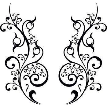 Sticker auto - Floricele creative (pachet) - Negru - 2buc 24x50 cm Sticker auto - Floricele creative (pachet) - Negru - 2buc 24x50 cm