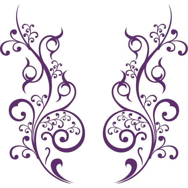 Sticker auto - Floricele creative (pachet) - Indigo - 2buc 24x50 cm