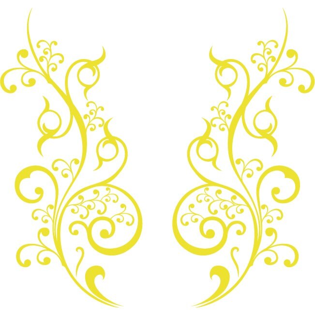 Sticker auto - Floricele creative (pachet) - Lemon - 2buc 24x50 cm