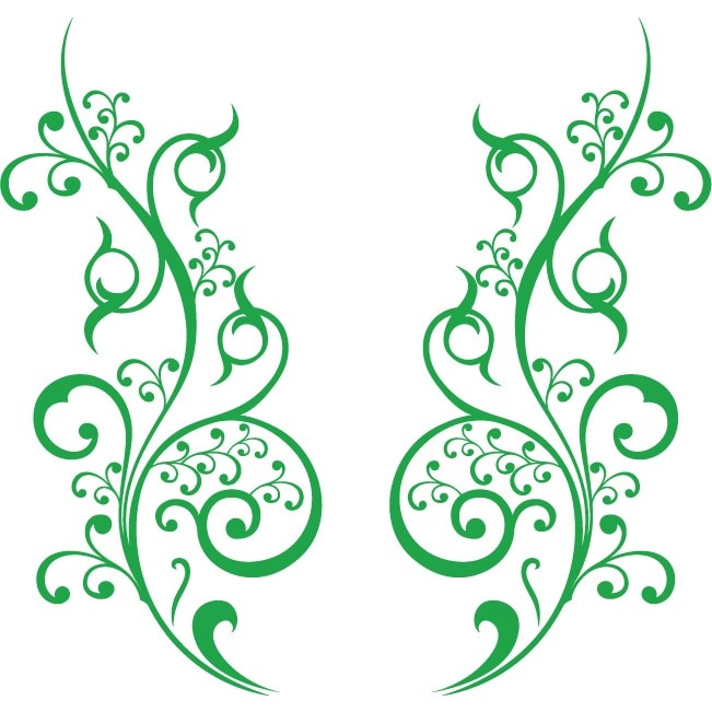 Sticker auto - Floricele creative (pachet) - Verde - 2buc 24x50 cm