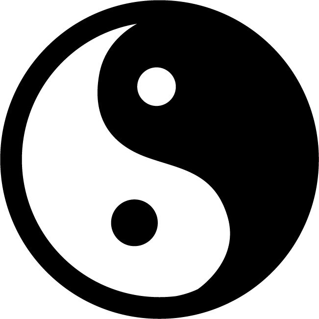 Sticker auto - Yin Yang - Negru - 15x15 cm