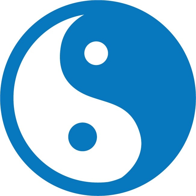 Sticker auto - Yin Yang - Albastru - 15x15 cm