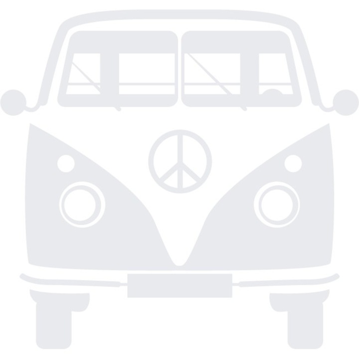 Sticker auto - Microbuz hippie - Alb polar - 20x19 cm