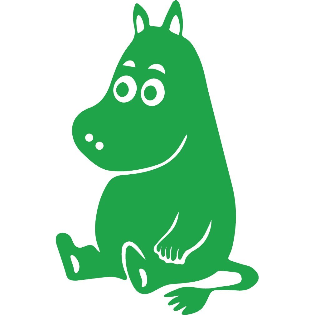 Sticker auto - Hipopotam - Verde - 13x20 cm