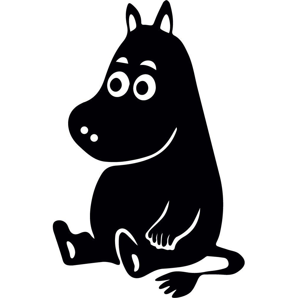 Sticker auto - Hipopotam - Negru - 13x20 cm