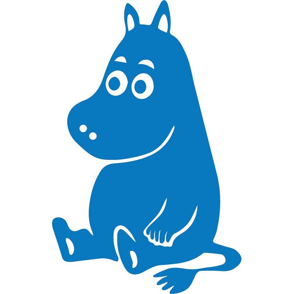 Sticker auto - Hipopotam - Albastru - 13x20 cm