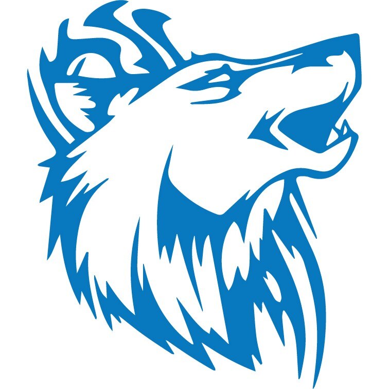 Sticker auto - Lup - Albastru - 17x20 cm