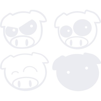 Sticker auto - Purcelusi (pachet) - Alb polar - 4buc 14x12 cm Sticker auto - Purcelusi (pachet) - Alb polar - 4buc 14x12 cm