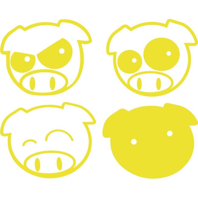 Sticker auto - Purcelusi (pachet) - Lemon - 4buc 14x12 cm