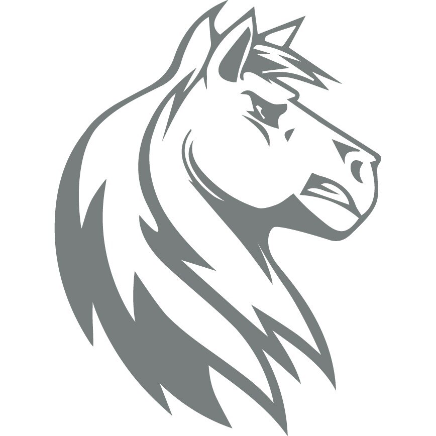 Sticker auto - Armasarul salbatic - Gri Metal - 15x20 cm