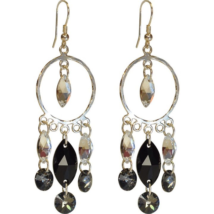 Обици с кристални висулки HEM