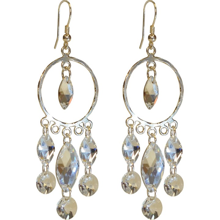 Обици с кристални висулки AB