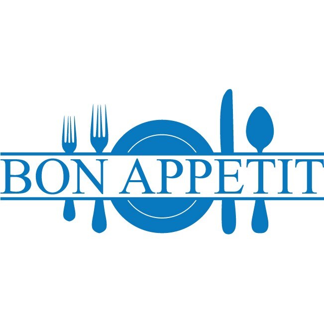 Bon Appetit - Sticker Decorativ - Albastru - 50x22 cm