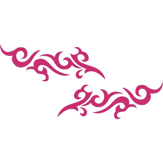 Sticker oglinzi retrovizoare - Tatuaj tribal - Magenta - 2buc 16x6 cm