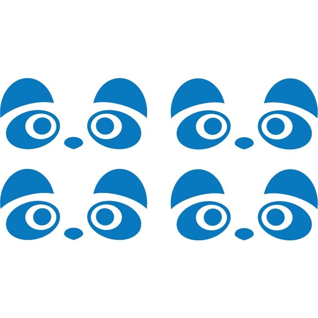 Sticker maner usa auto - Ursuleti panda - Albastru - 4 buc 8x4 cm