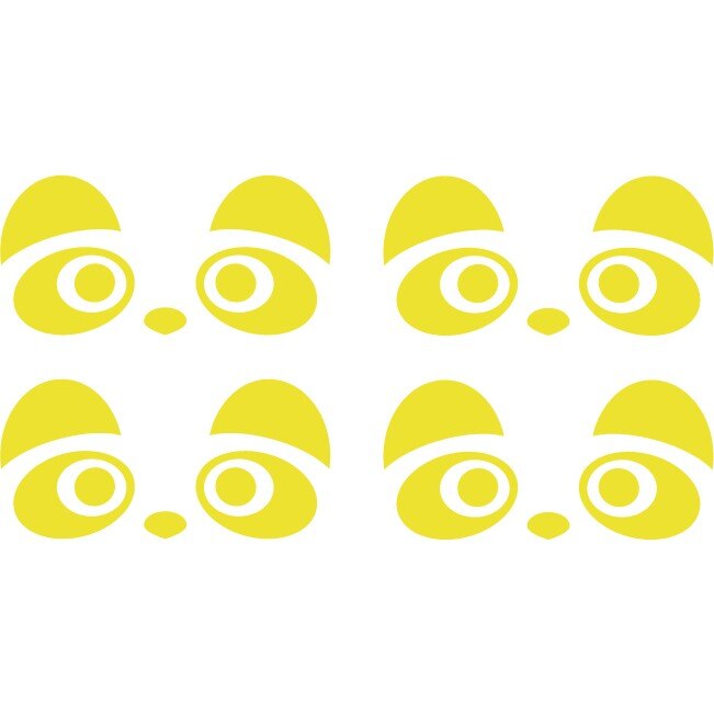 Sticker maner usa auto - Ursuleti panda - Lemon - 4 buc 8x4 cm