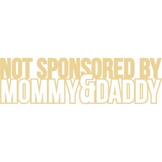 Sticker auto - Not sponsored - Bej - 40x11 cm