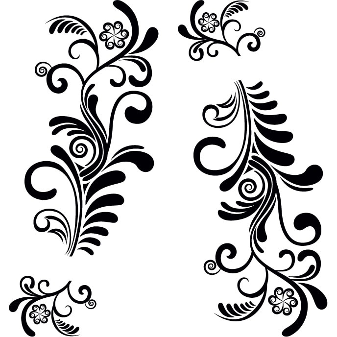 Sticker auto - Feriga (pachet) - Negru - 2buc 109x52 cm