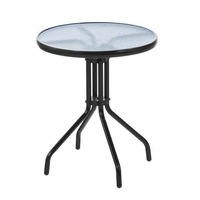 Masa Rotunda cu Blat din Sticla pentru Curte, Terasa sau Balcon, Diametru 60cm