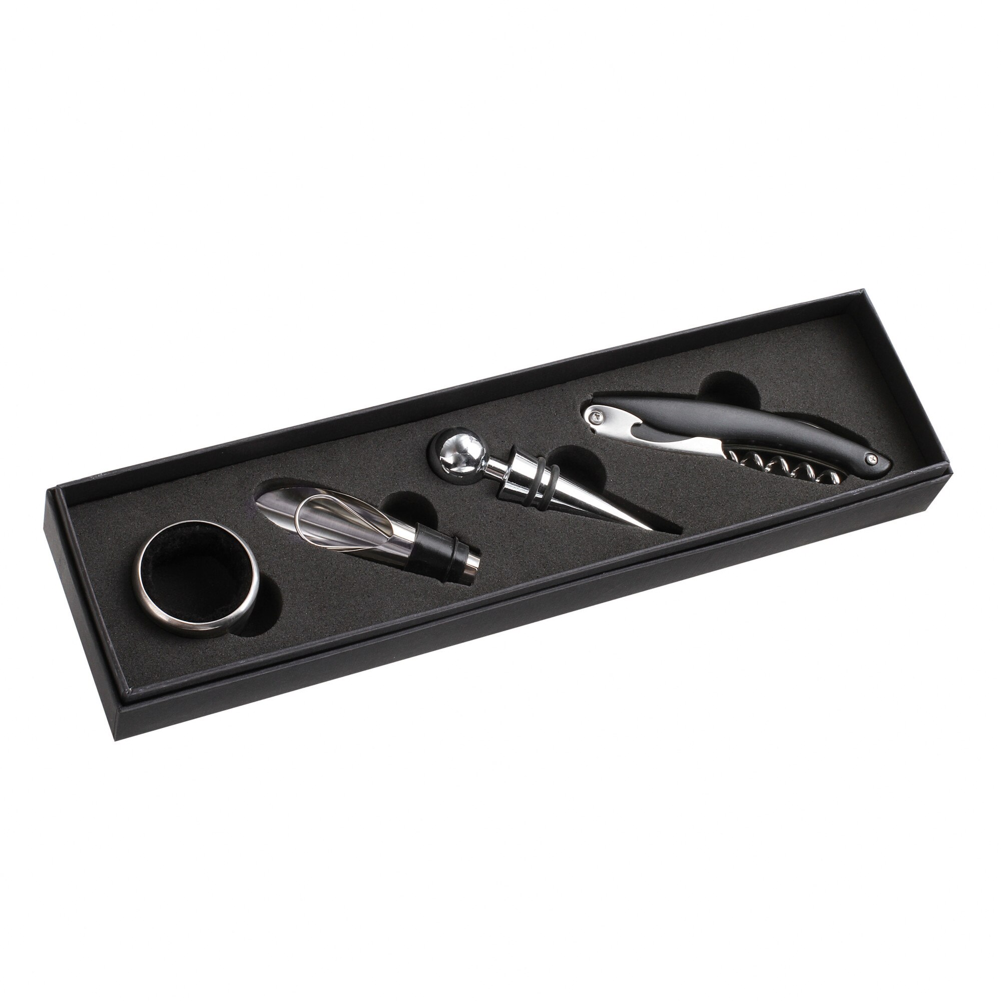 Set de 4 accesorii pentu vin WINNE&CIE GS124, Argintiu