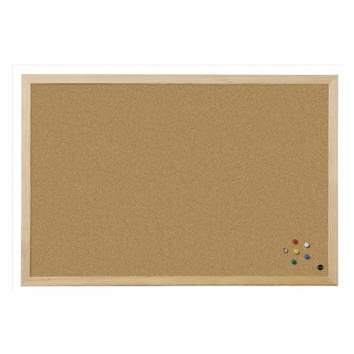 Panou pluta cu rama din lemn 150x100 cm