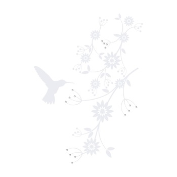 Colibri + Cristale - Sticker Decorativ - Alb polar - 30x58 cm Colibri + Cristale - Sticker Decorativ - Alb polar - 30x58 cm