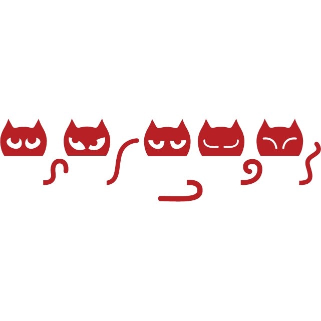 Stickere pentru priza - Pisicute - Rosu Cardinal - 5buc 70x18 cm