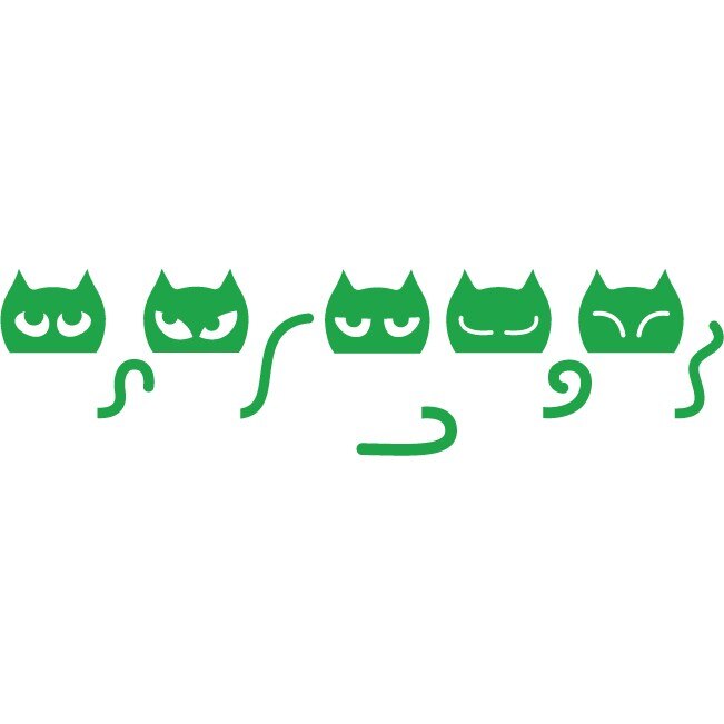 Stickere pentru priza - Pisicute - Verde - 5buc 70x18 cm