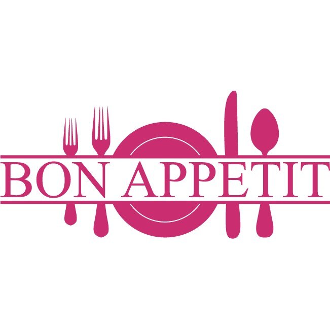 Bon Appetit - Sticker Decorativ - Magenta - 50x22 cm