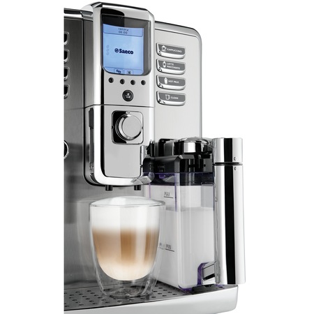 Espressor automat Saeco Incanto Executive HD9712/01, 1500W, 7 varietati de cafea, 1.6 l, Recipient lapte integrat 0.5 l, AquaClean, Inox/Negru