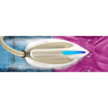 Statie de calcat Philips PerfectCare Expert GC9642/60, 2400 W, 1.8 l, 490 g/min, OptimalTemp, talpa SteamGlide, Alb/Auriu