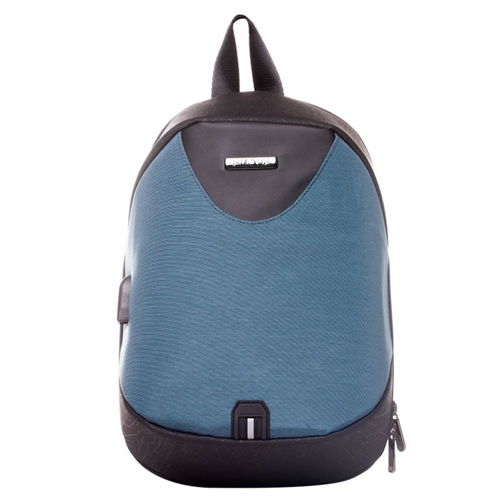 Rucsac Lamonza Trust, cablu cu port USB inclus, albastru