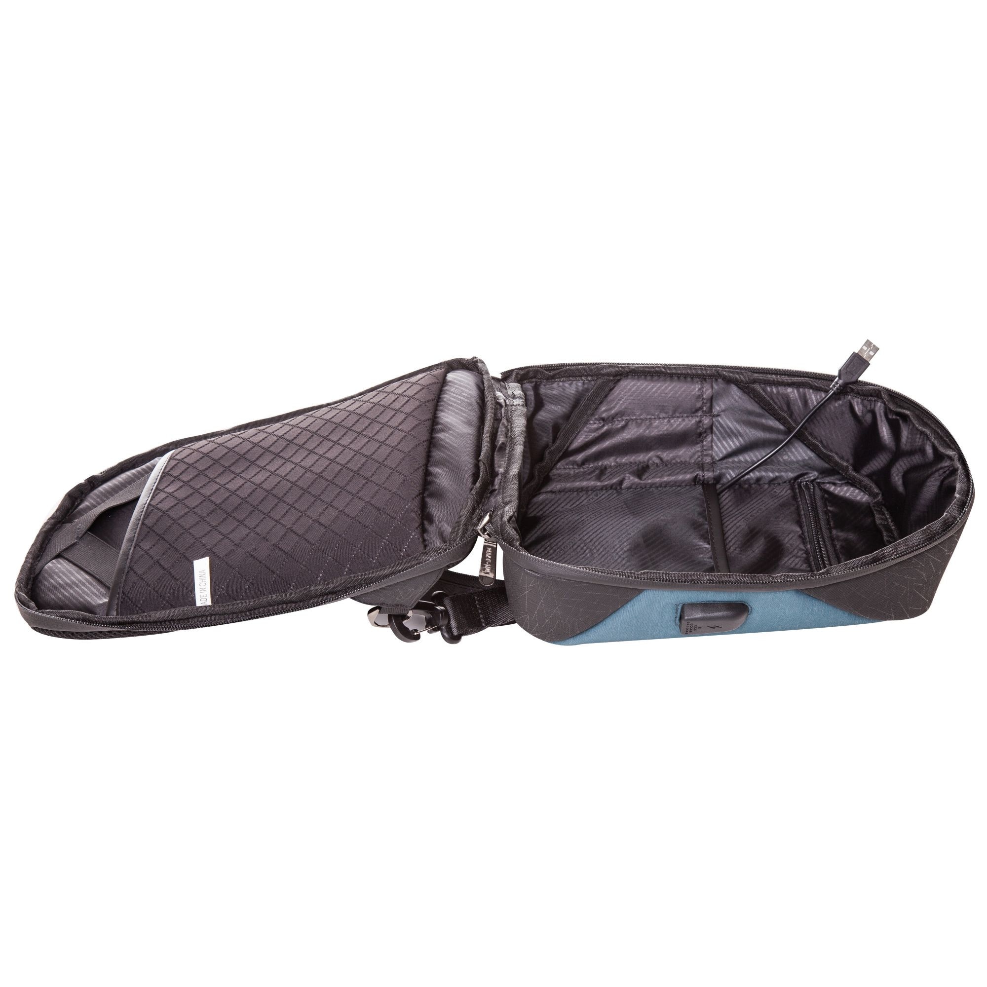 Rucsac Lamonza Trust, cablu cu port USB inclus, albastru