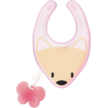 Baveta Chicco 3 in 1 Gummy Bib Girl Baveta Chicco 3 in 1 Gummy Bib Girl