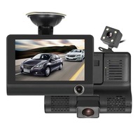 pachet camera auto dvr tripla cu 3 focalizari full hd reflection vision filmare fata spate si interior ecran 4 inch  bricheta tripla auto  microcard 32 gb imagen 55_0_
0