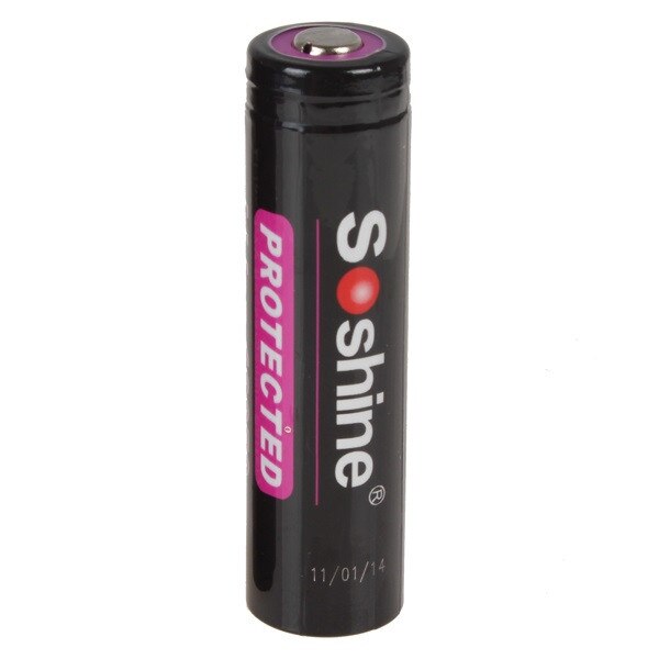 Acumulator Soshine cilindric 18650, Li-ion 3.7V 3100mAh, cu protectie