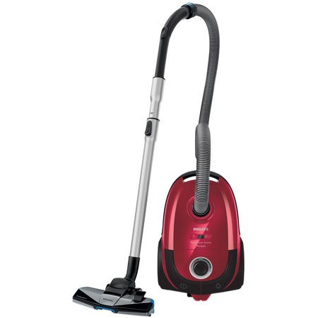 Aspirator cu sac Philips Performer Active FC8525/09, 4 l, 650 W, tehnologie AirflowMax, EPA 10, Rosu